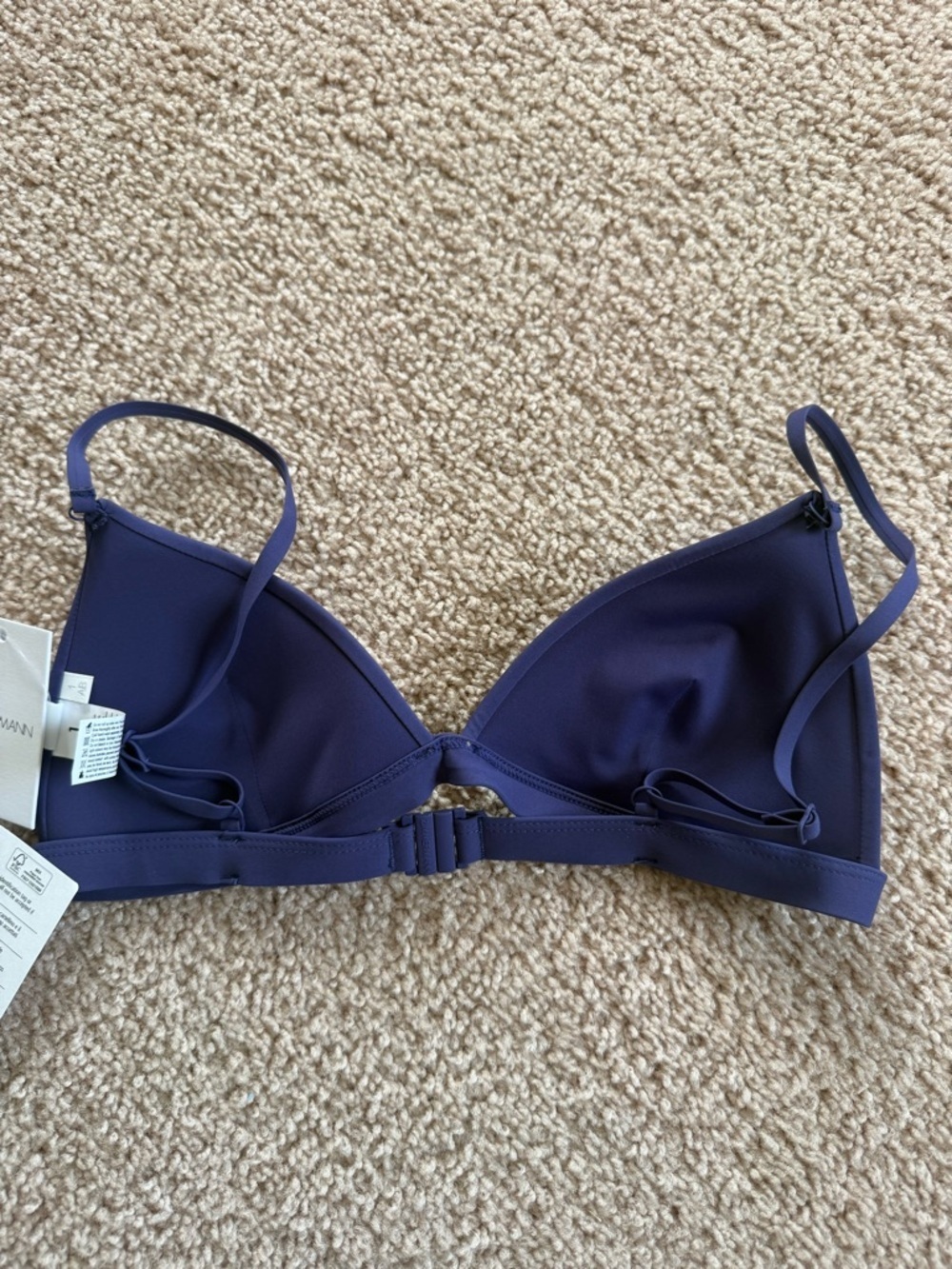 Zimmermann Bikini Top Size 1AB Navy/ Purple Structured Triangle Designer Swim - Picture 3 of 7